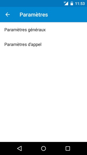 Sélectionnez Paramètres d'appel