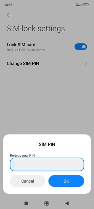 Confirm your new SIM PIN and select OK