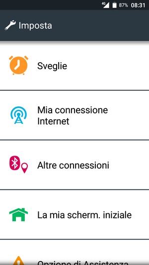 Scorri e seleziona Mia connessione Internet