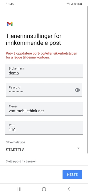 Velg Sikkerhetstype