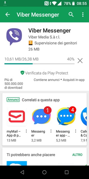 Attendi il completamento del processo di installazione