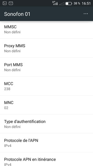 Faites défiler vers le bas et saisissez les informations MMS