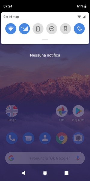 Scorri nuovamente verso il basso il menu in alto