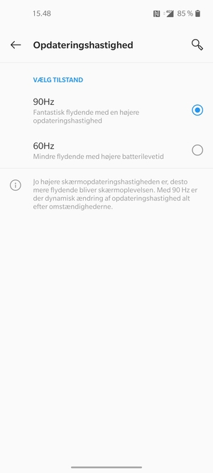 Vælg 60Hz