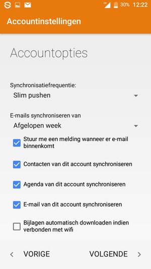 Selecteer VOLGENDE