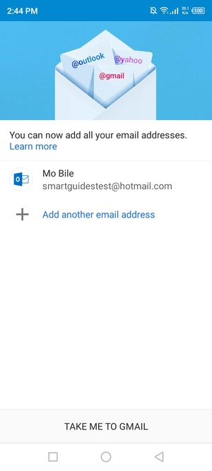 Select TAKE ME TO GMAIL