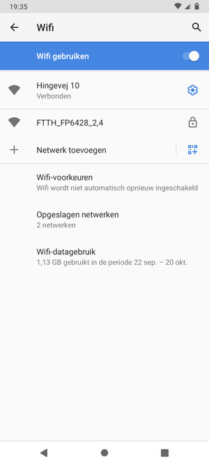 U bent nu verbonden met het WiFi-netwerk