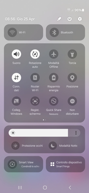 Seleziona il tasto Menu