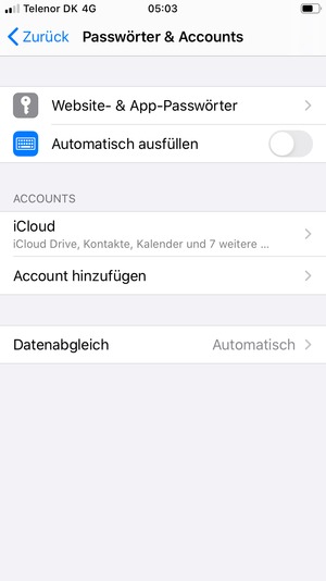 Wählen Sie Account hinzufügen