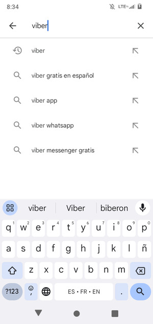Introduzca el nombre de la aplicación y seleccione Buscar