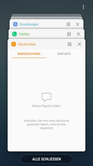 Wählen Sie ALLE SCHLIESSEN