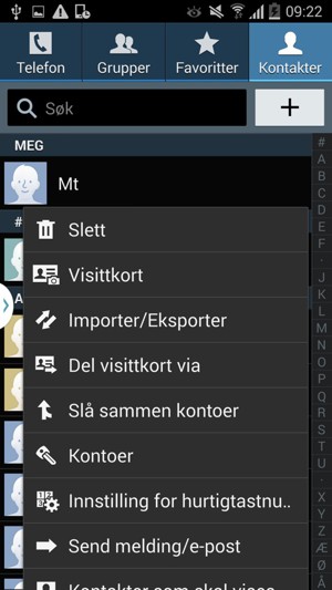 Velg Importer/Eksporter