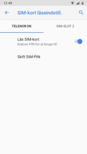 Vælg Public og Skift SIM-PIN