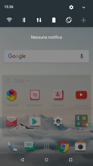 Scorri nuovamente verso il basso il menu in alto