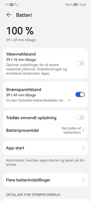 Aktiver Strømsparetilstand