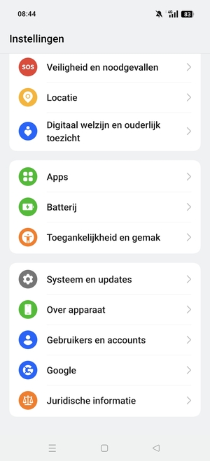 Scroll naar en selecteer Over apparaat