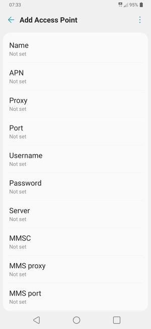 Enter MMS information