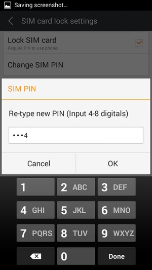 Confirm your new SIM PIN and select OK