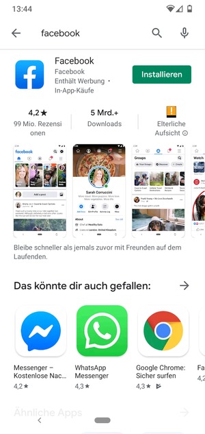 Wählen Sie die App