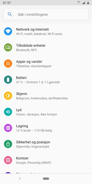 Velg Nettverk og Internett