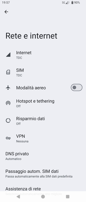 Seleziona SIM