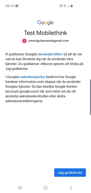 Välj Jag godkänner