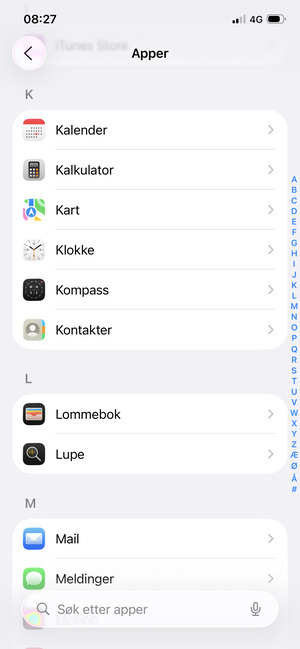 Bla til og velg Kontakter