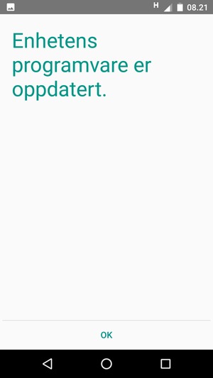 Hvis telefonen din er oppdatert, velg OK
