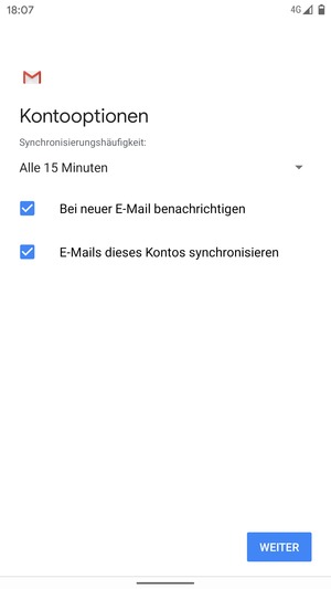 Wählen Sie WEITER