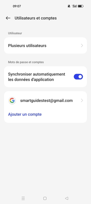 Sélectionnez votre compte Google