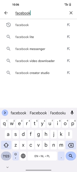 Enter the app name and select Search