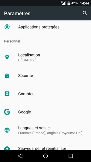 Faites défiler et sélectionnez Sécurité