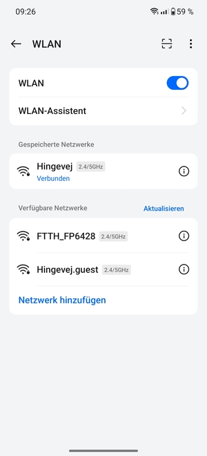 Sie sind nun mit dem WLAN-Netzwerk verbunden