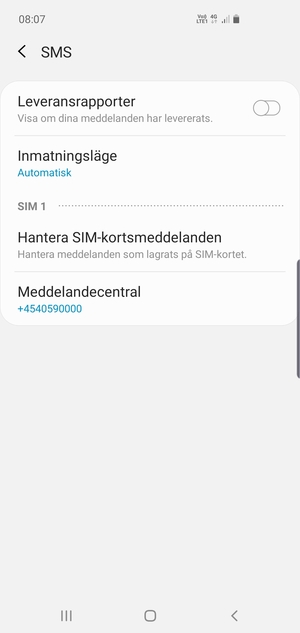 Välj Meddelandecentral