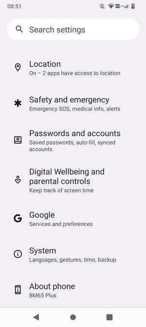 Scroll to and select System