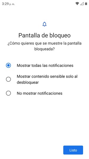 Seleccione la opción Listo