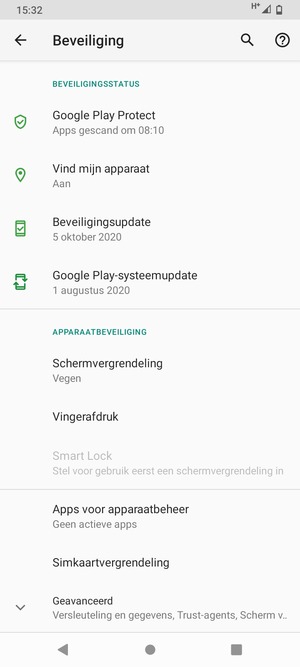 Scroll naar en selecteer Simkaartvergrendeling
