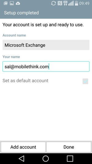 Give your account a name and enter your name. Select Done