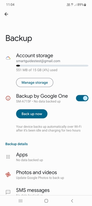 Select Account storage