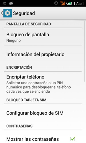 Seleccione Bloqueo de pantalla