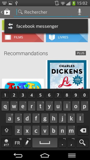 Saisissez le nom de l'appli et sélectionnez Recherche