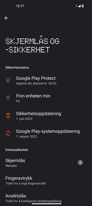 Telefonen din er nå sikret med en skjermlås
