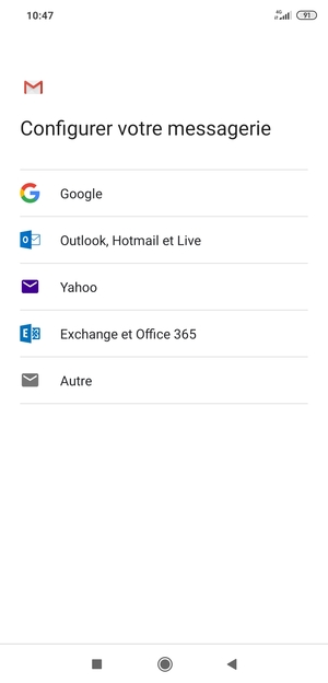 Sélectionnez Exchange et Office 365
