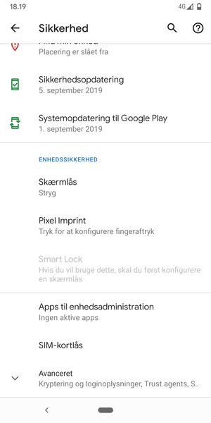 Vælg SIM-kortlås