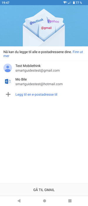 Velg GÅ TIL GMAIL