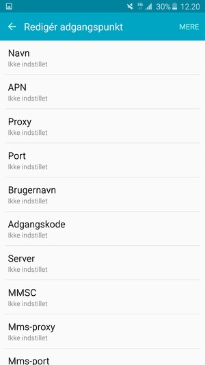 Indtast internet-oplysninger