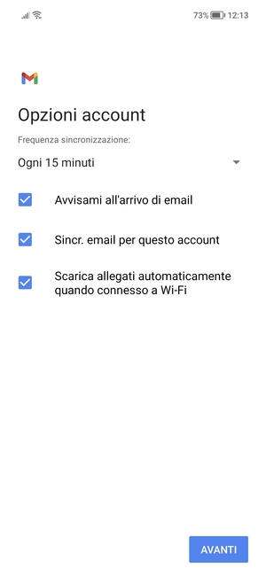 Seleziona AVANTI