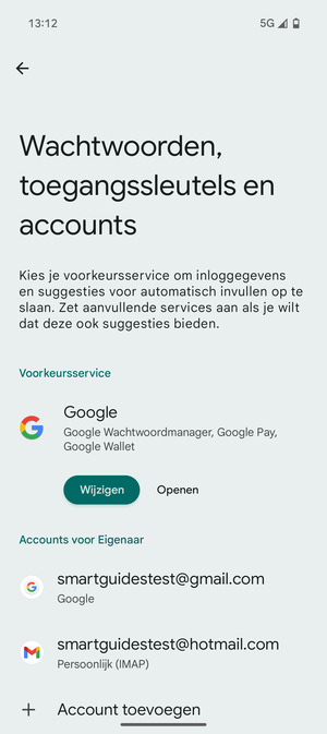 Selecteer uw Google-account