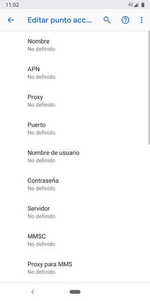 Introduzca la información de Internet