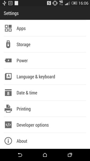 Scroll to and select About
